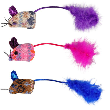Visuel 1 du produit Jouet pour chat souris Flamingo Mohaire - Les 3 pièces