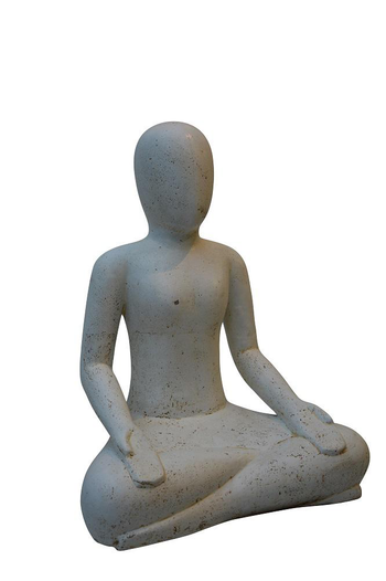 Visuel 1 du produit Décoration pour jardin aquatique coloris noir en pierre reconstituée figurine yoga SEDA Méditation - 30 cm