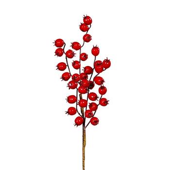 Visuel 1 du produit Branche artificielle d’églantier rouge - 52 cm