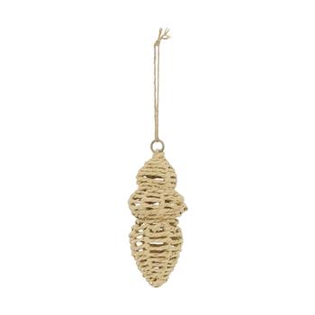 Visuel 1 du produit Décoration à suspendre en corde de papier beige - Ø 7 x 1H 8 cm