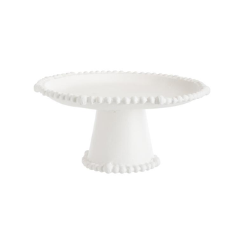 Visuel 1 du produit Plateau rond sur pied en aluminium blanc - Ø 25,5 x H 12 cm