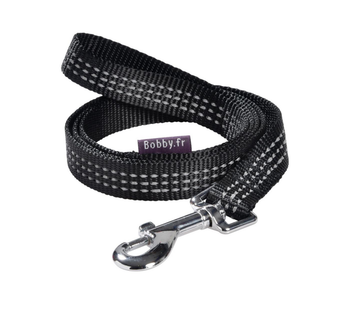 Visuel 1 du produit Laisse pour chien en nylon tressé coloris noir Bobby Safe - Taille S/M