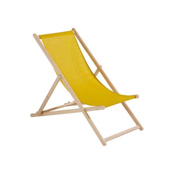 Visuel 1 du produit Fauteuil chilienne agrafée coloris jaune en coton - 132 x 55 x 35 cm