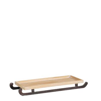 Visuel 1 du produit Plateau pour scénettes de Noël coloris marron en bois certifié FSC® luge Luville - L 62 x l 25 x H 7 cm
