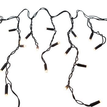 Visuel 1 du produit Guirlande lumineuse de Noël Stalactite Deluxe 100 LED blanc orangé connectable IP44 - L 4 x 0,35 m