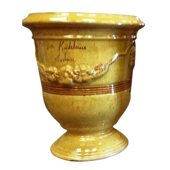 Visuel 1 du produit Vase Anduze mini jaune en terre cuite émaillée H 22 x Ø 17 cm