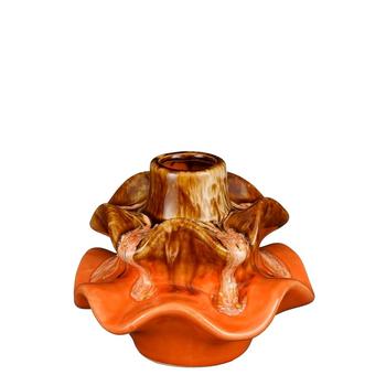Visuel 1 du produit Vase soliflore en céramique orange Aleta - 12,5 x 12,5 x 10 cm