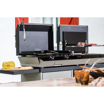 Visuel 1 du produit Combi plancha et gril 60 en acier noir et gris 150 x 60 x 24 cm