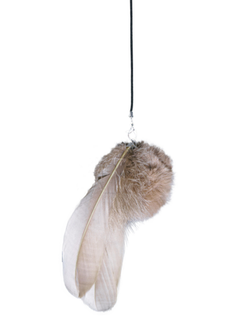 Visuel 1 du produit Jouet à plumes pour chat coloris capuccino Petrebels Funky Rebels