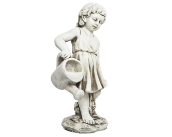 Visuel 1 du produit Statue fille avec arrosoir en polymagnesium blanc cassé - 68 cm