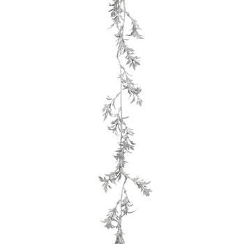 Visuel 1 du produit Guirlande de feuilles argentée en polystyrène - 180 cm