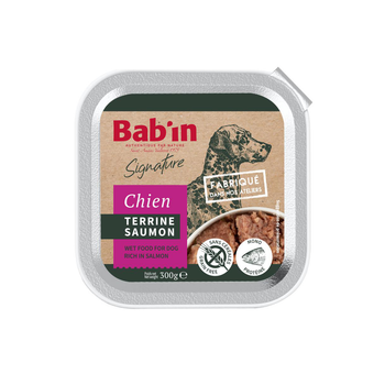 Visuel 1 du produit Pâtée pour chien au saumon terrine Bab'in Signature - 300 g