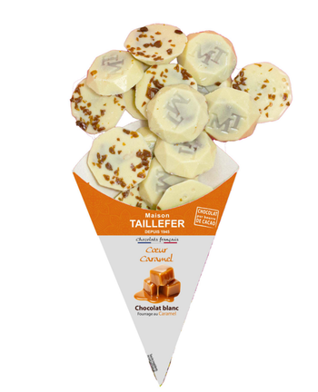Visuel 1 du produit Chocolats blancs caramel au beurre salé Maison Taillefer - dans un cornet de 130 g
