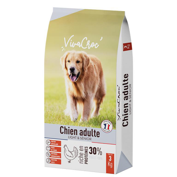 Visuel 1 du produit Croquettes light pour chien senior au poulet VivaCroc – 3 kg