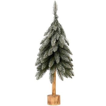 Visuel 1 du produit Mini-arbre européen coloris vert enneigé en PVC et bois certifié FSC® - H 95 x Ø 40 cm