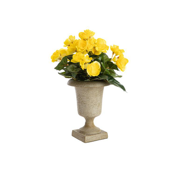 Visuel 1 du produit Vase vert forme Médicis sur pied - 15 x 15 x 19 cm