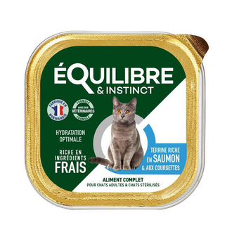 Visuel 1 du produit Pâtée pour chat stérilisé au saumon et aux courgettes Équilibre & Instinct - 85 g