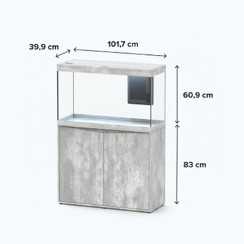 Visuel 1 du produit Aquarium tout équipé gris béton, AQUATLANTIS AQUARIUM Splendid 100 - 247L
