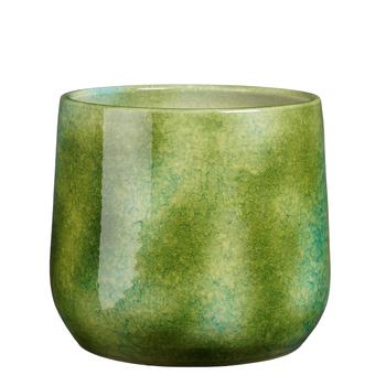 Visuel 1 du produit Pot rond coloris vert en terre cuite Hugo Mica Decorations - 25 x Ø 28 cm