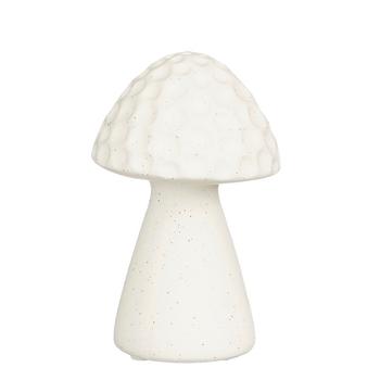 Visuel 1 du produit Champignon décoratif en grès blanc grand modèle - Ø 10,5 x H 17,5 cm