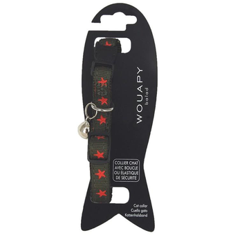 Visuel 1 du produit Collier pour chat en nylon coloris kaki Wouapy Star - Taille unique