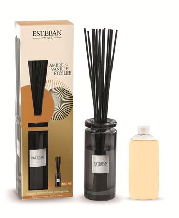 Visuel 1 du produit Bouquet parfumé Initial Ambre et vanille avec recharge Estéban - 100 ml