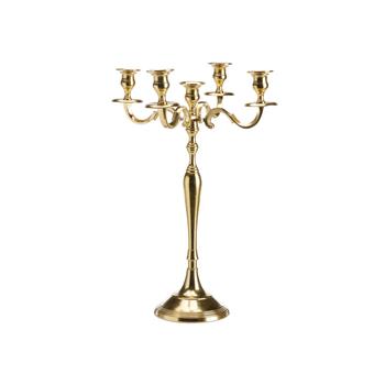 Visuel 1 du produit Chandelier pour 5 bougies en aluminium doré - Ø 34 x H 60 cm