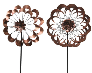Visuel 1 du produit Pique décorative en métal moulin à vent coloris cuivre - 180 cm