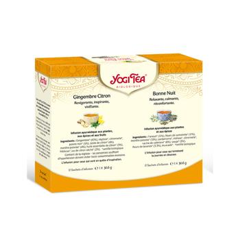 Visuel 2 du produit Coffret de thé duo Bonne Nuit et Gingembre Citron Yogi Tea - 2 x 17 sachets