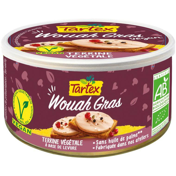 Visuel 1 du produit Terrine végétale bio en boite Tartex Wouah Gras - 125 g