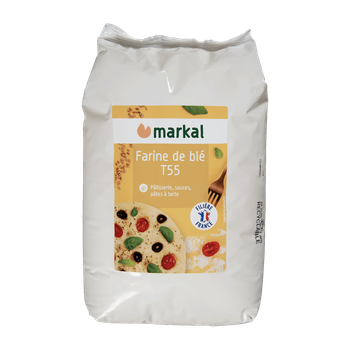 Visuel 1 du produit Farine de blé blanche pâtissière T55 bio en sac de 1 kg