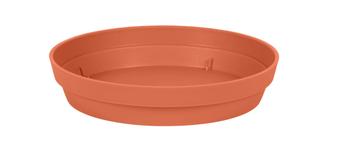 Visuel 1 du produit Soucoupe ronde en plastique coloris terre battue EDA Toscane - Ø 15 x H 3 cm