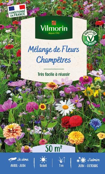 Visuel 1 du produit Mélange de fleurs 50 m² champêtre coloris multicolore Vilmorin jardin -  11,5 x 4,35 x 19 cm