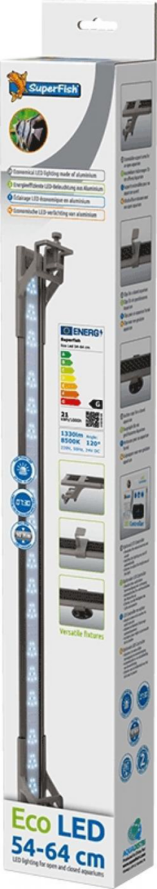 Visuel 1 du produit Rampe LED éco pour aquarium, SUPERFISH, modèle Eco - 54-64 cm