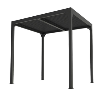 Visuel 1 du produit Pergola bioclimatique coloris gris en aluminium - 2,4 x 3 m