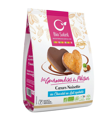 Visuel 1 du produit Cœur moelleux noisette au chocolat au lait équitable bio Biosoleil - 180 g