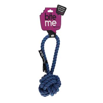 Visuel 1 du produit Jouet pour chien coloris bleu balle avec boucle EBI Are You Knots - 28 x 11 x 11 cm