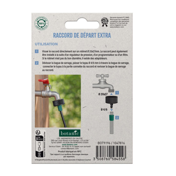 Visuel 1 du produit Raccord de départ Extra - Ø 20 x 27 mm tuyau Ø 4/6 mm botanic® - Arrosage goutte à goutte