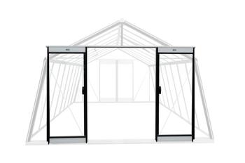 Visuel 1 du produit Porte supplémentaire laquée noire pour serre ACD - 185,2 x 70,8 cm