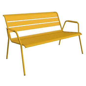 Visuel 1 du produit Banquette lounge Monceau coloris orange en acier Fermob - 132 x 82 cm
