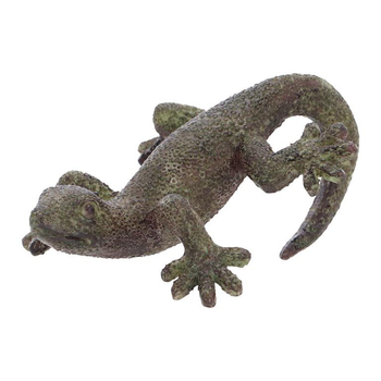 Visuel 1 du produit Accroche-pot salamandre en résine verte - 7,2 x 4 x 10 cm