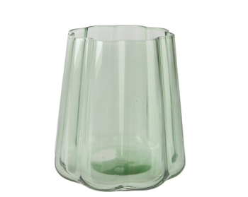 Visuel 1 du produit Verre à eau vert en verre transparent Floral - Ø 8,4 x H 8,7 cm