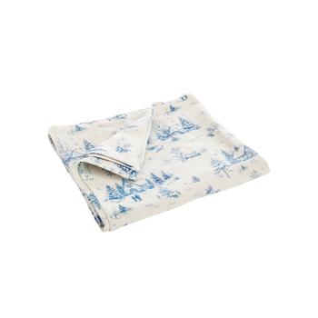 Visuel 1 du produit Nappe en coton blanc avec paysage hivernal bleu Holidays - 250 x 150 cm