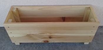 Visuel 1 du produit Petite jardinière coloris beige en bois - 45 x 14 x 18 cm