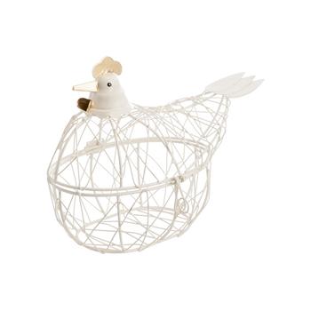 Visuel 1 du produit Porte-œufs en acier galvanisé crème Poulette - 29 x 17 x 22 cm