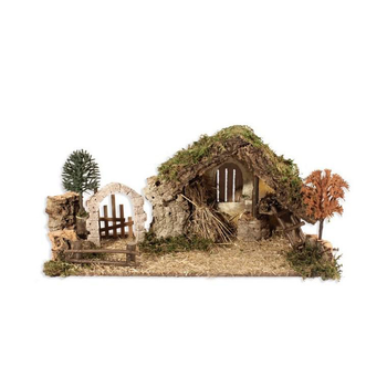 Visuel 1 du produit Crèche Vide avec Arc et Arbres 55x25x20 cm Bois Multicolore