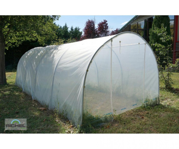 Visuel 1 du produit Serre tunnel pieds droits, 2 portes zippées, SERRES RICHEL - 18m²