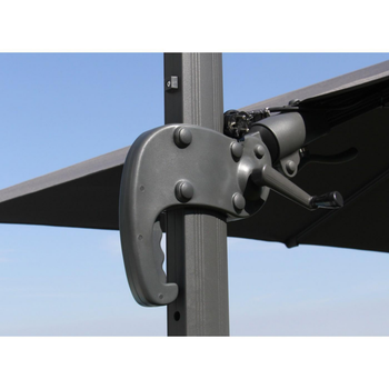 Visuel 1 du produit Parasol déporté en aluminium orientable, inclinable et rotatif couleur amande Proloisirs - 3 x 3 m