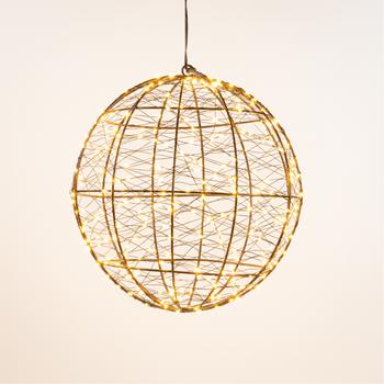 Visuel 1 du produit Décoration lumineuse de Noël boule micro LED blanc orangé flash minuterie variateur intérieur extérieur - Ø 25 cm