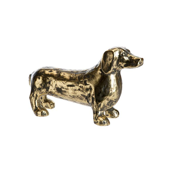 Visuel 1 du produit Objet déco chien Teckel en aluminium finition or antique - 30 x 10 x 18 cm